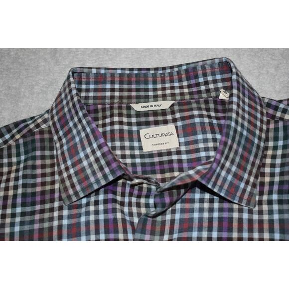 Culturata Dress Shirt Button Down Mens Size 2XL Cotton Performance Made in Italy - Picture 3 of 6